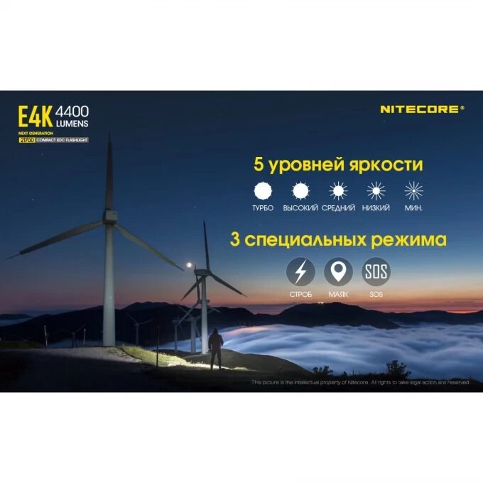 Фонарь NITECORE E4K 4xCREE XP-L2 V6 LED 19280