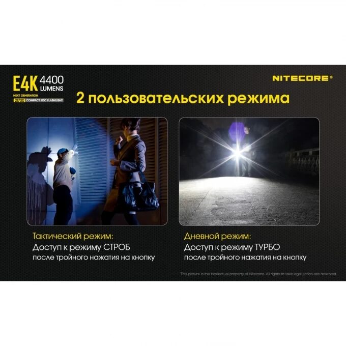 Фонарь NITECORE E4K 4xCREE XP-L2 V6 LED 19280