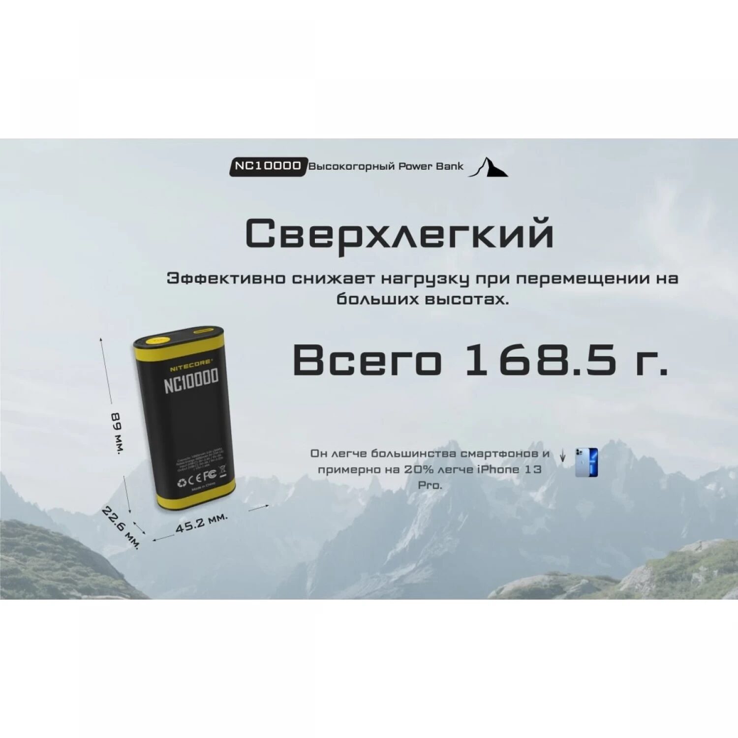 Внешний аккумулятор NITECORE CARBO NB10000 22631